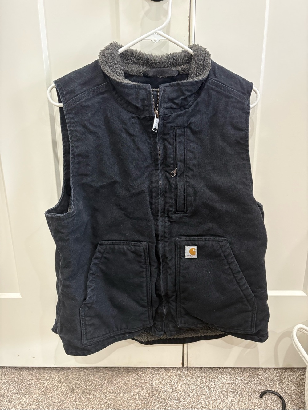 Carhartt Black Sherpa-Lined Relaxed Fit Vest